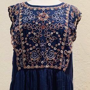 Vanessa Virginia (Anthropologie) Navy dress XL